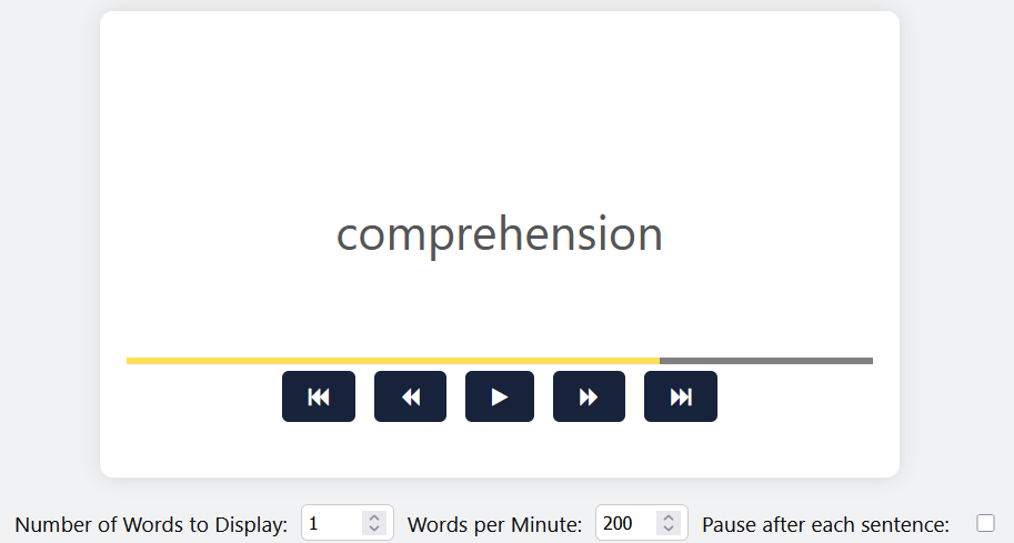 LectionX RSVP speed reading app media player interface